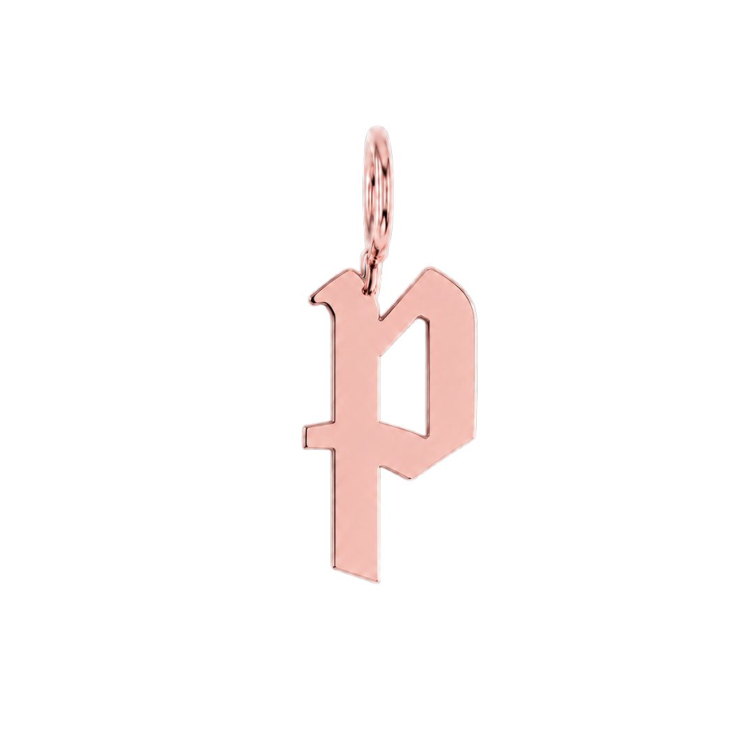 Gothic Old English Initial Letter Charm W17433