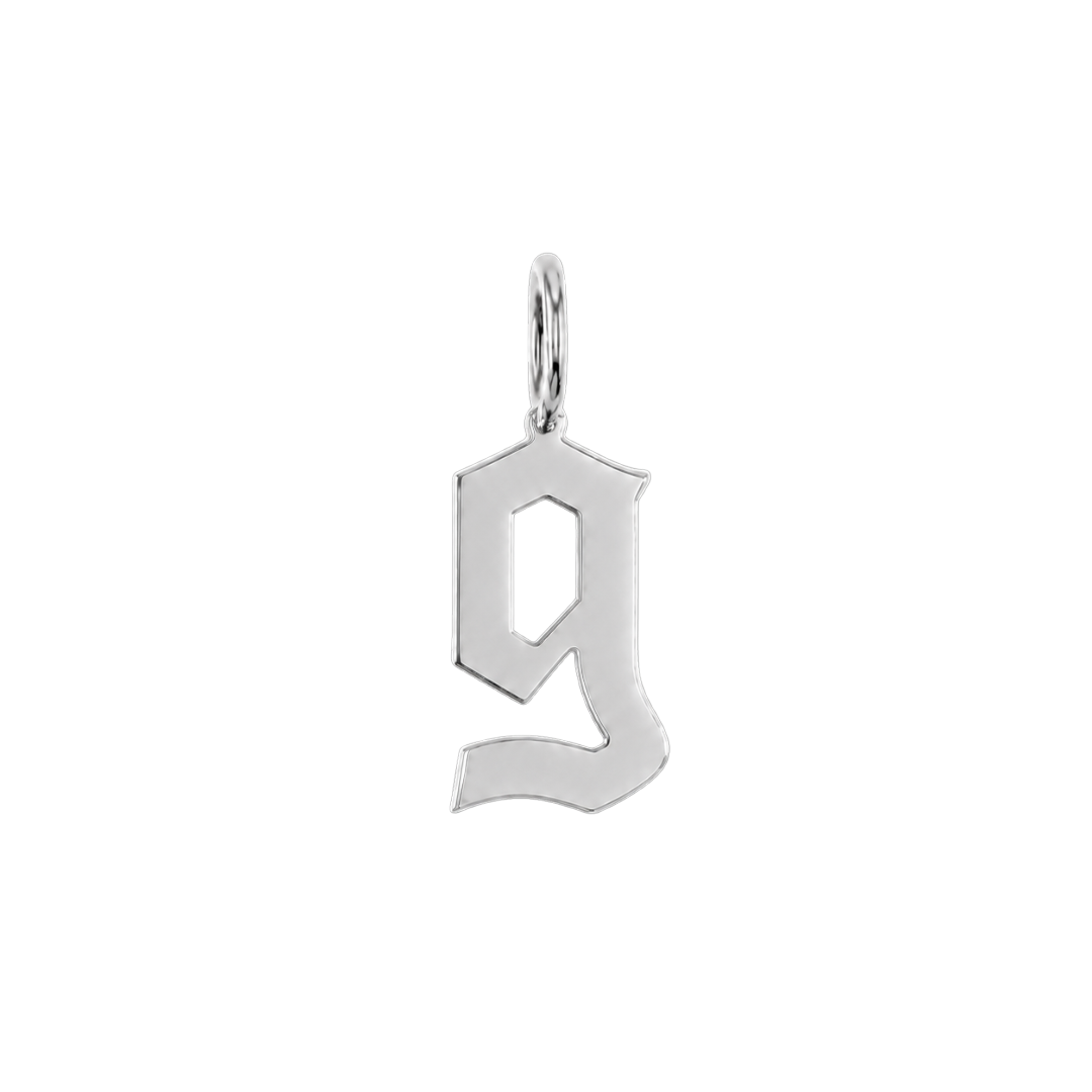 Gothic Old English Initial Letter Charm W17433