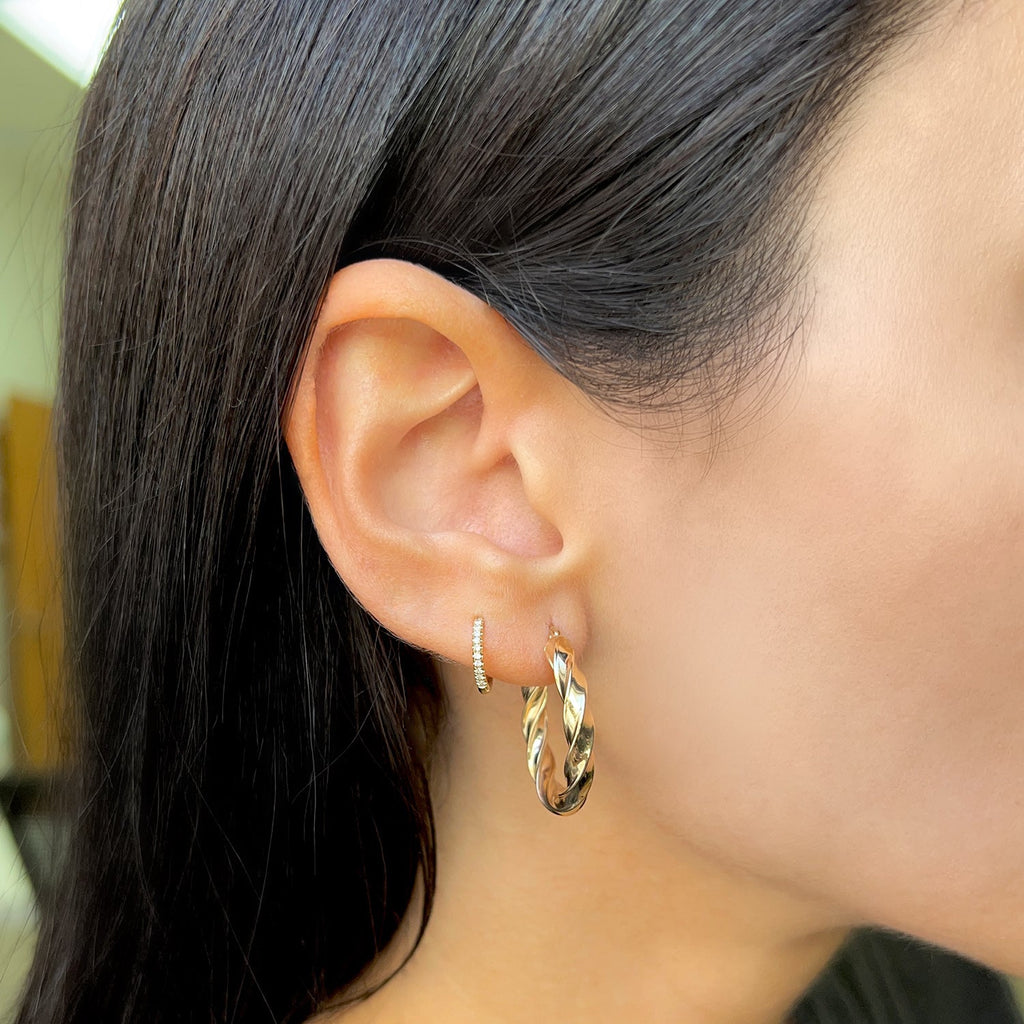 Large Twist Hoop Earrings B4352