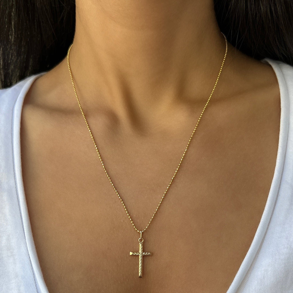 Herringbone Cross Charm M18920