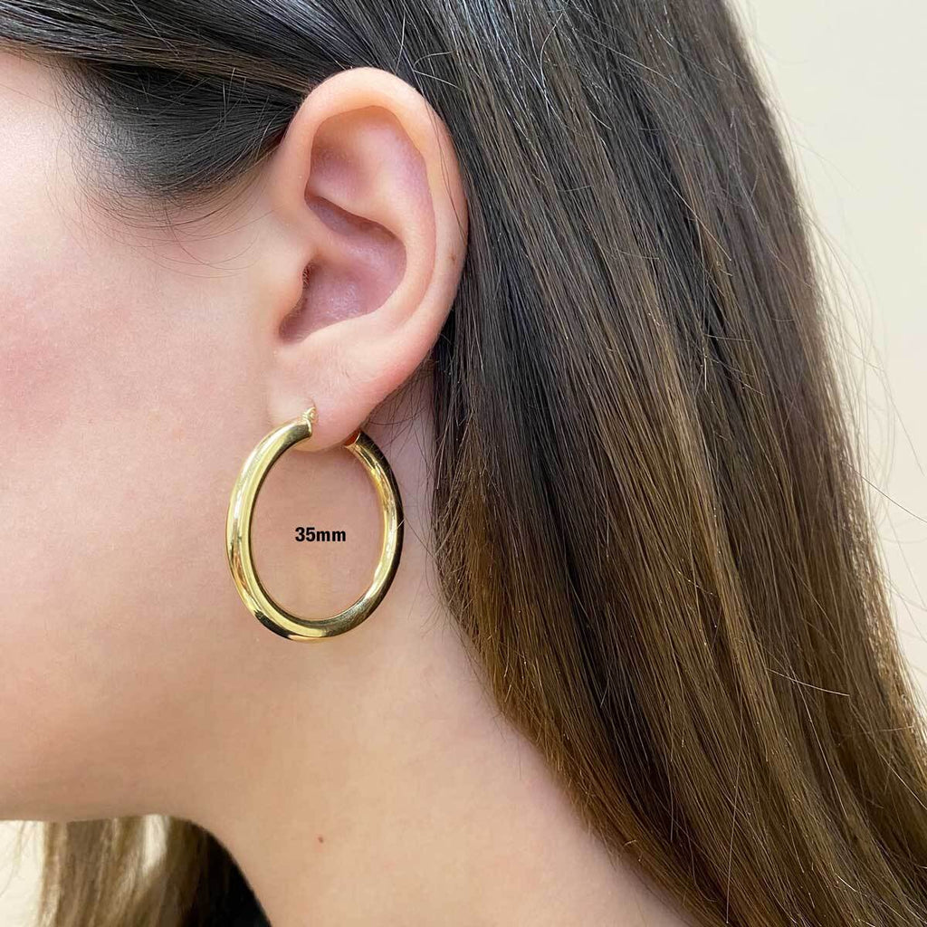 Gold Tube Hoop Earrings N628