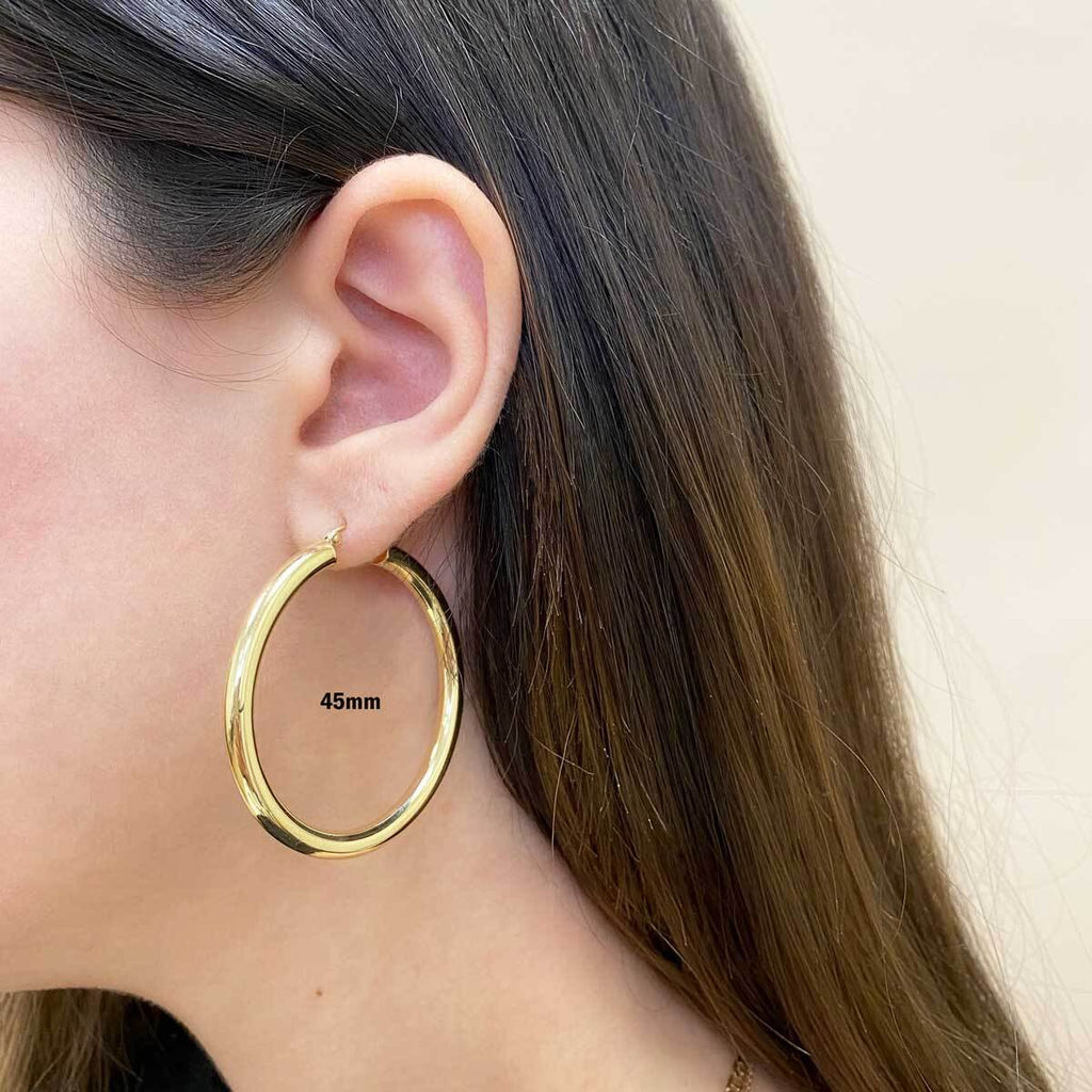 Gold Tube Hoop Earrings N628