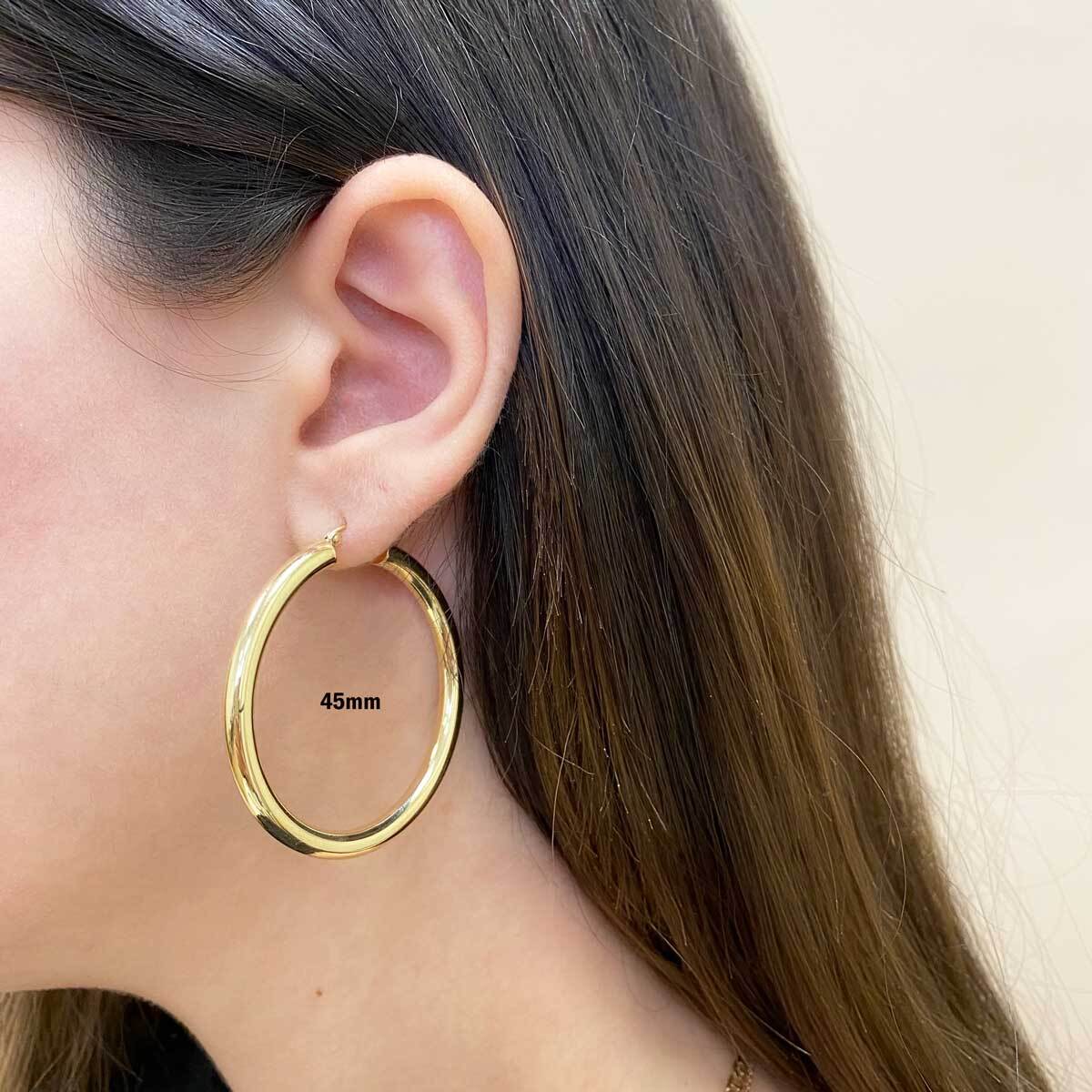 Gold Tube Hoop Earrings N628