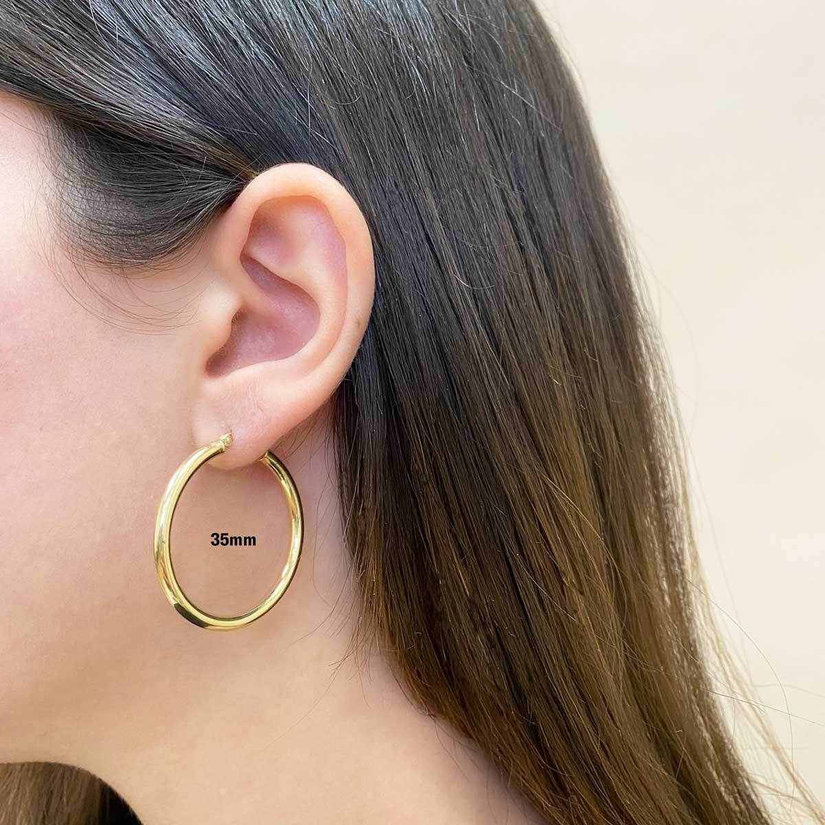 Gold Tube Hoop Earrings V4479