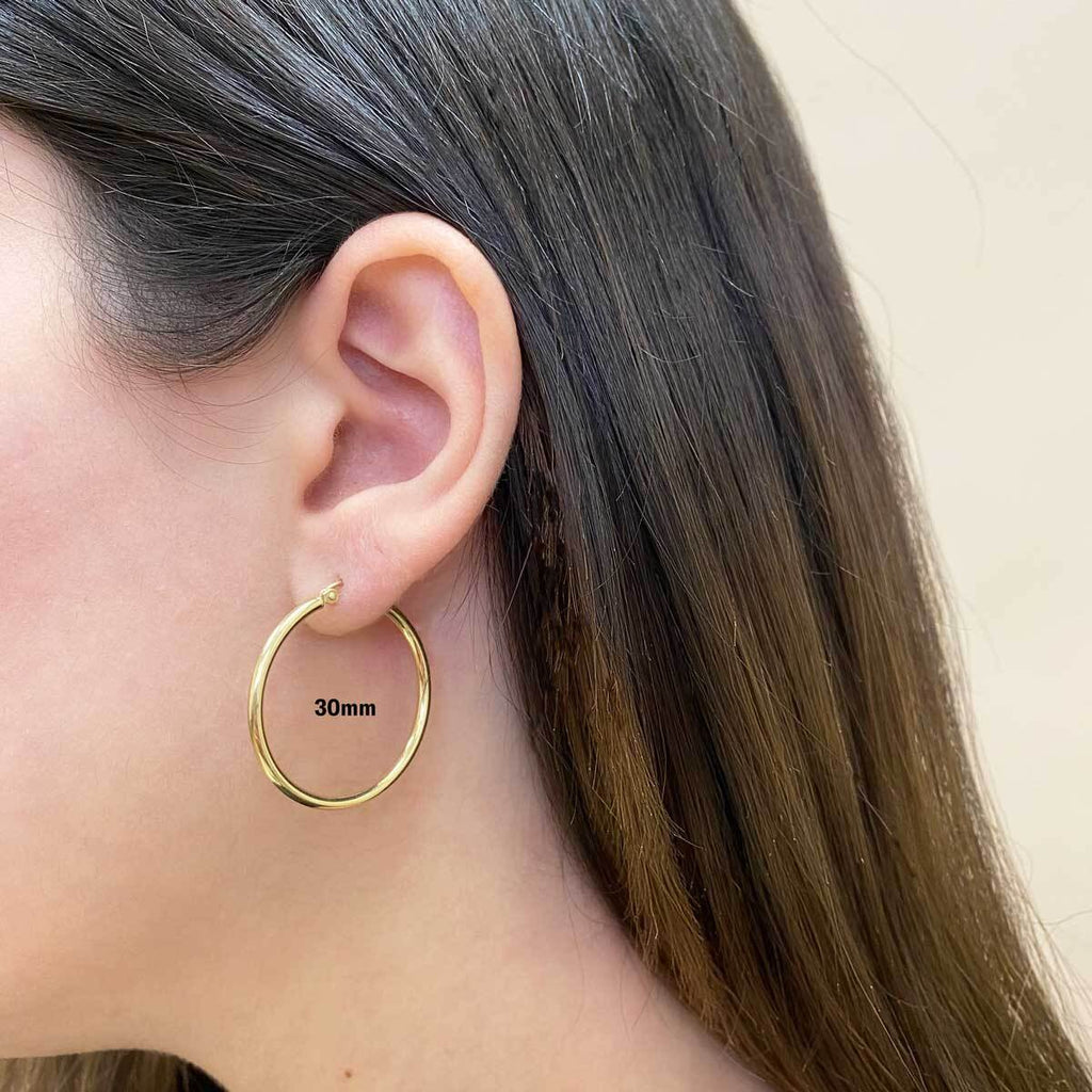 Gold Tube Hoop Earrings R640087