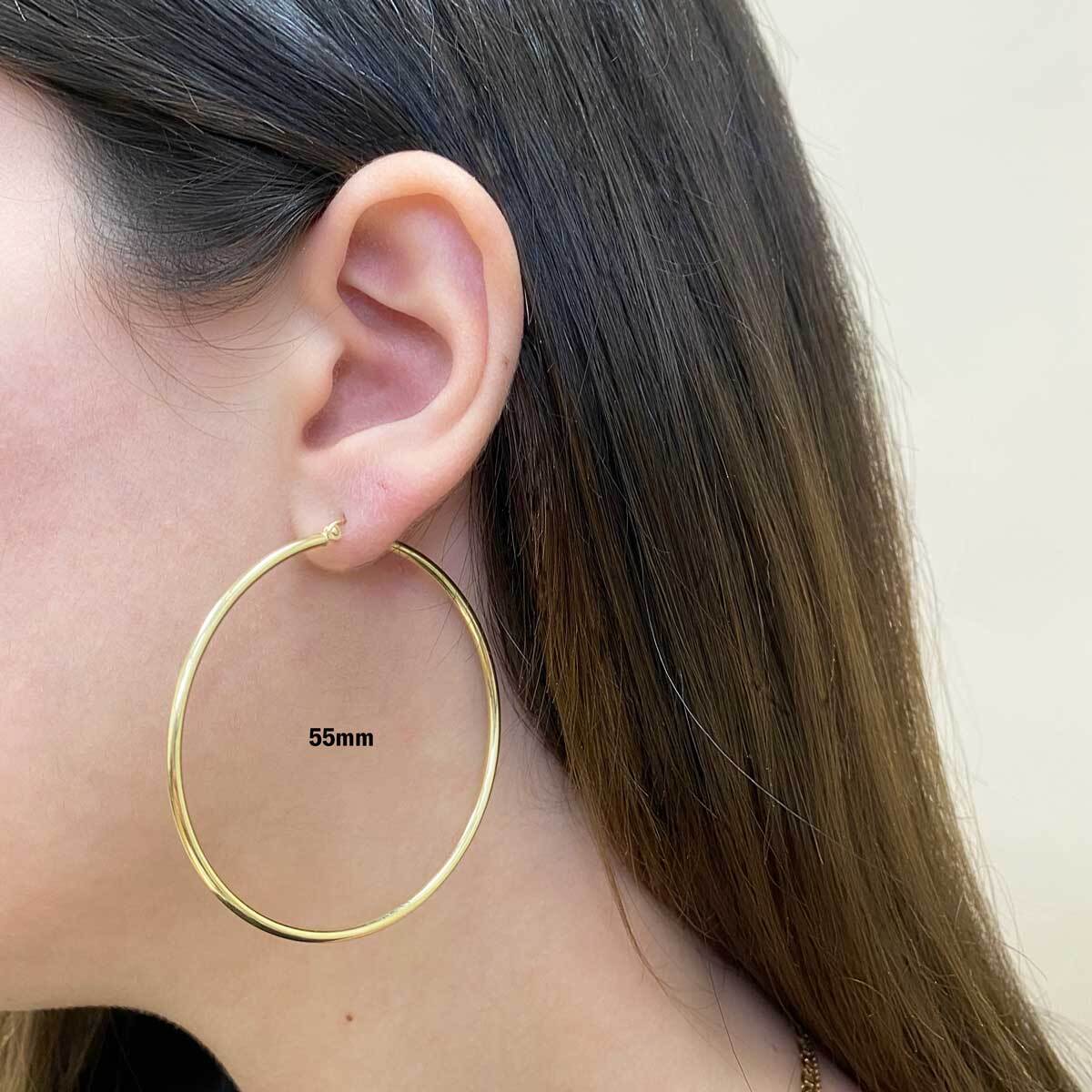 Gold Tube Hoop Earrings R640087