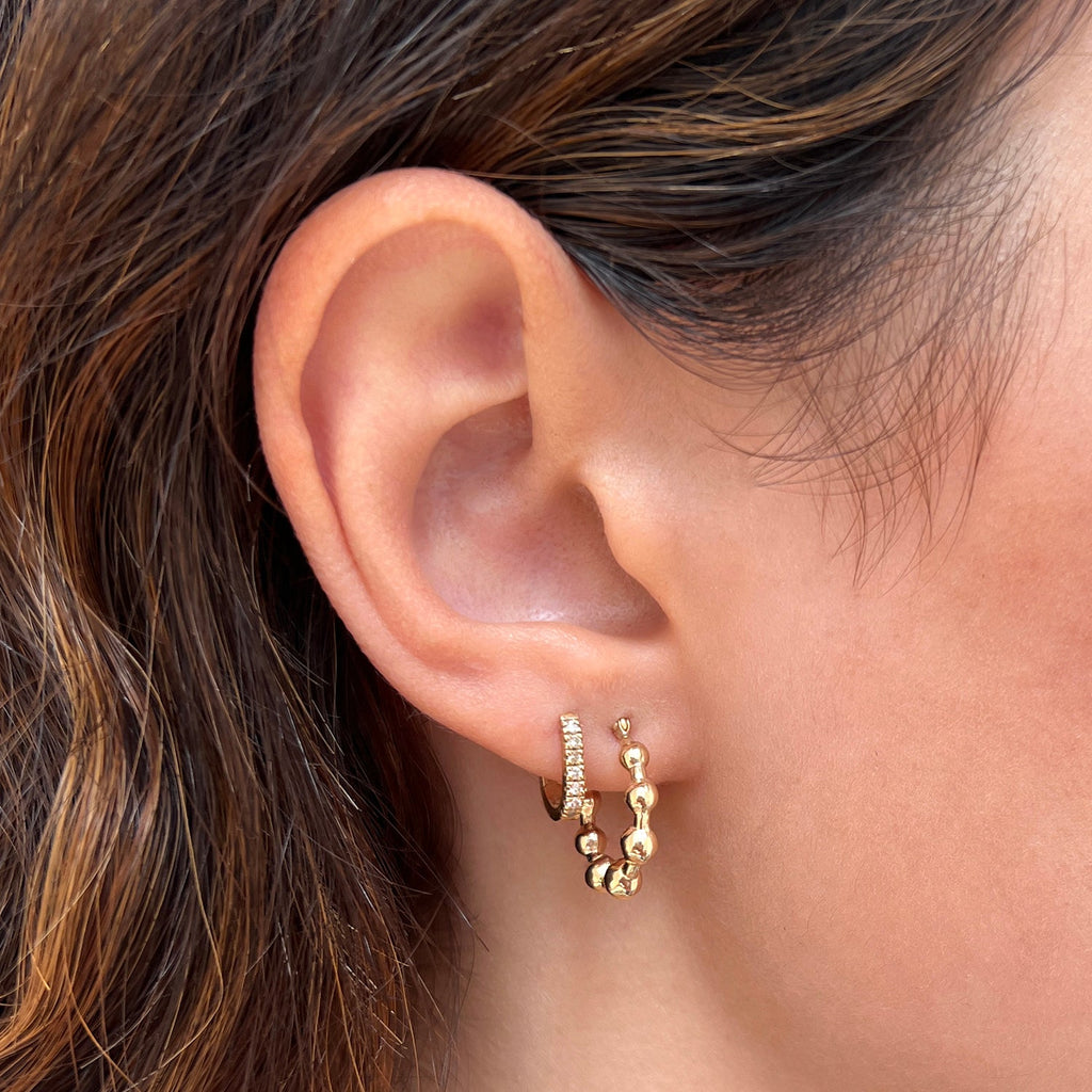 Bead Ball Hoop Earrings X633061