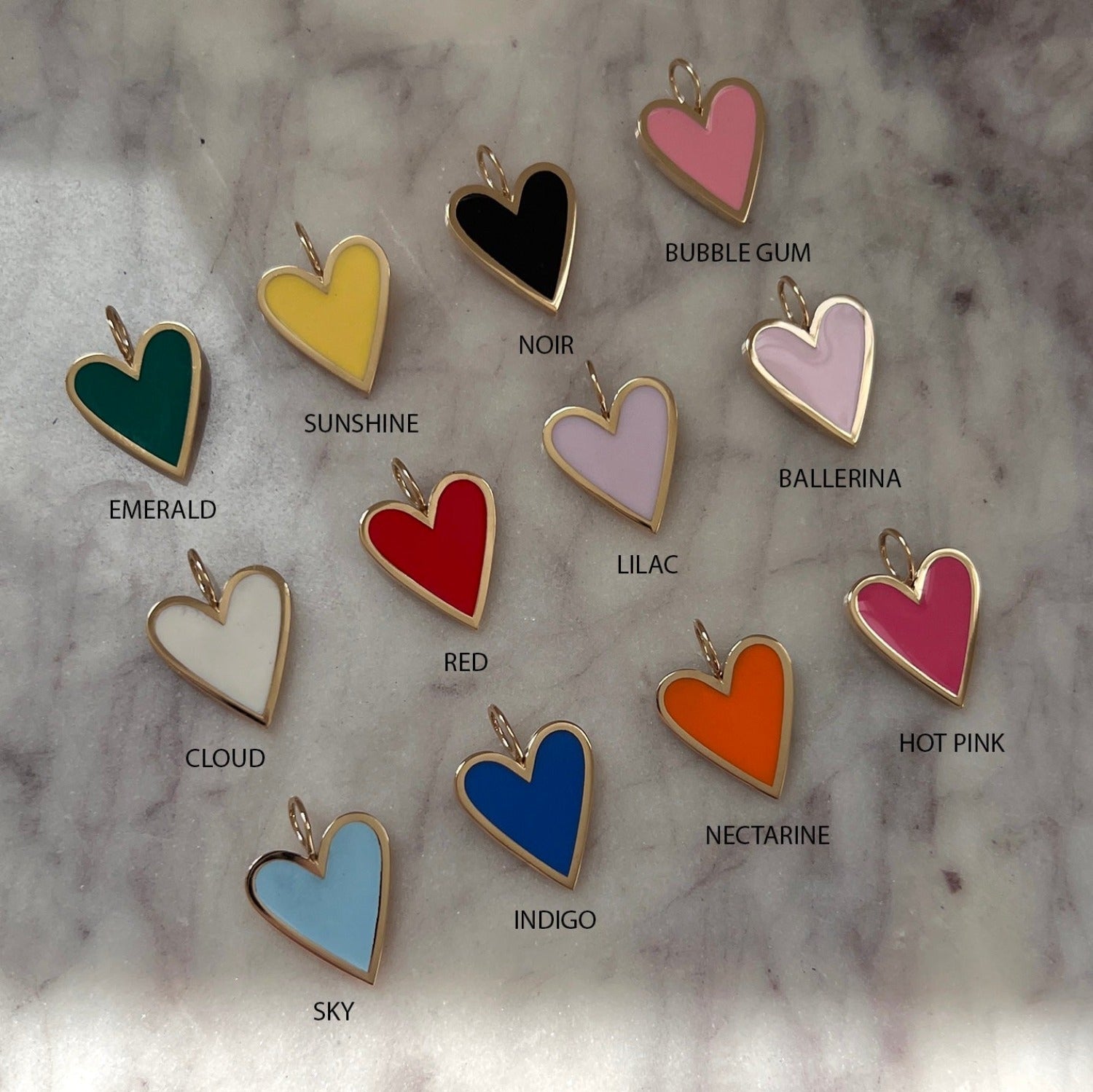 Enamel Heart Charm J6202