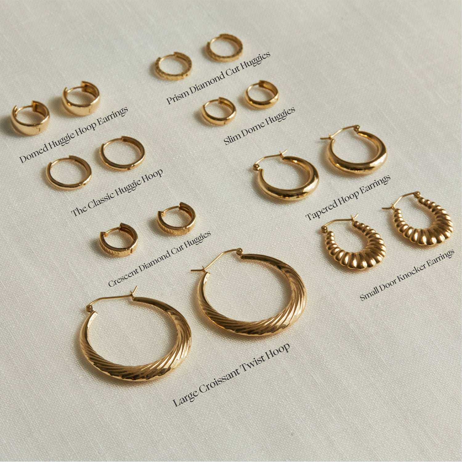 Tapered Hoop Earrings Z8326