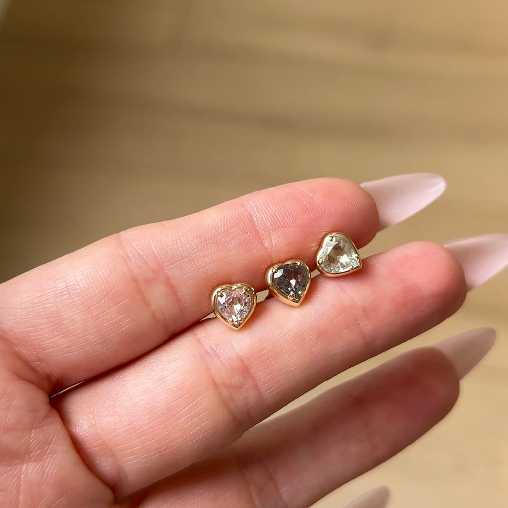 Sapphire Heart Stud Earrings G15612