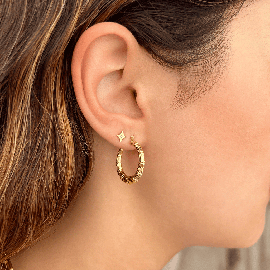 Bamboo Hoop Earrings Z903119