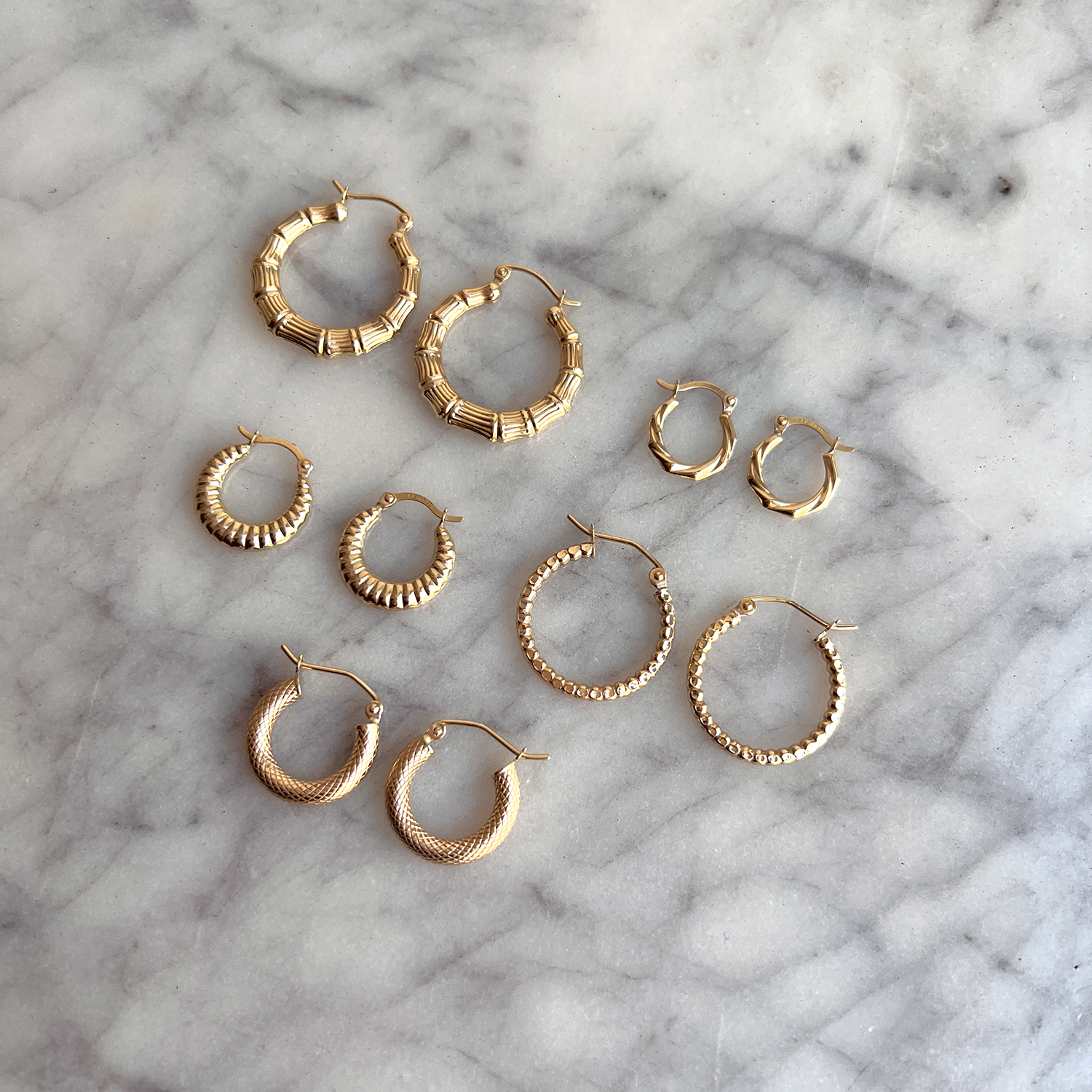 Diamond Cut Bead Hoop Earrings X69509