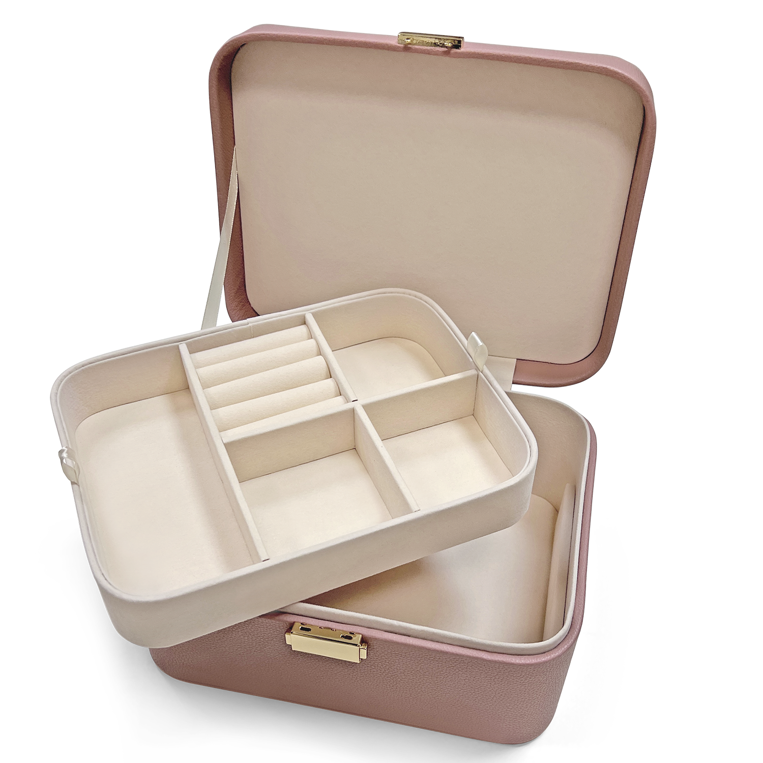 Gold Pink Jewelry Case T574