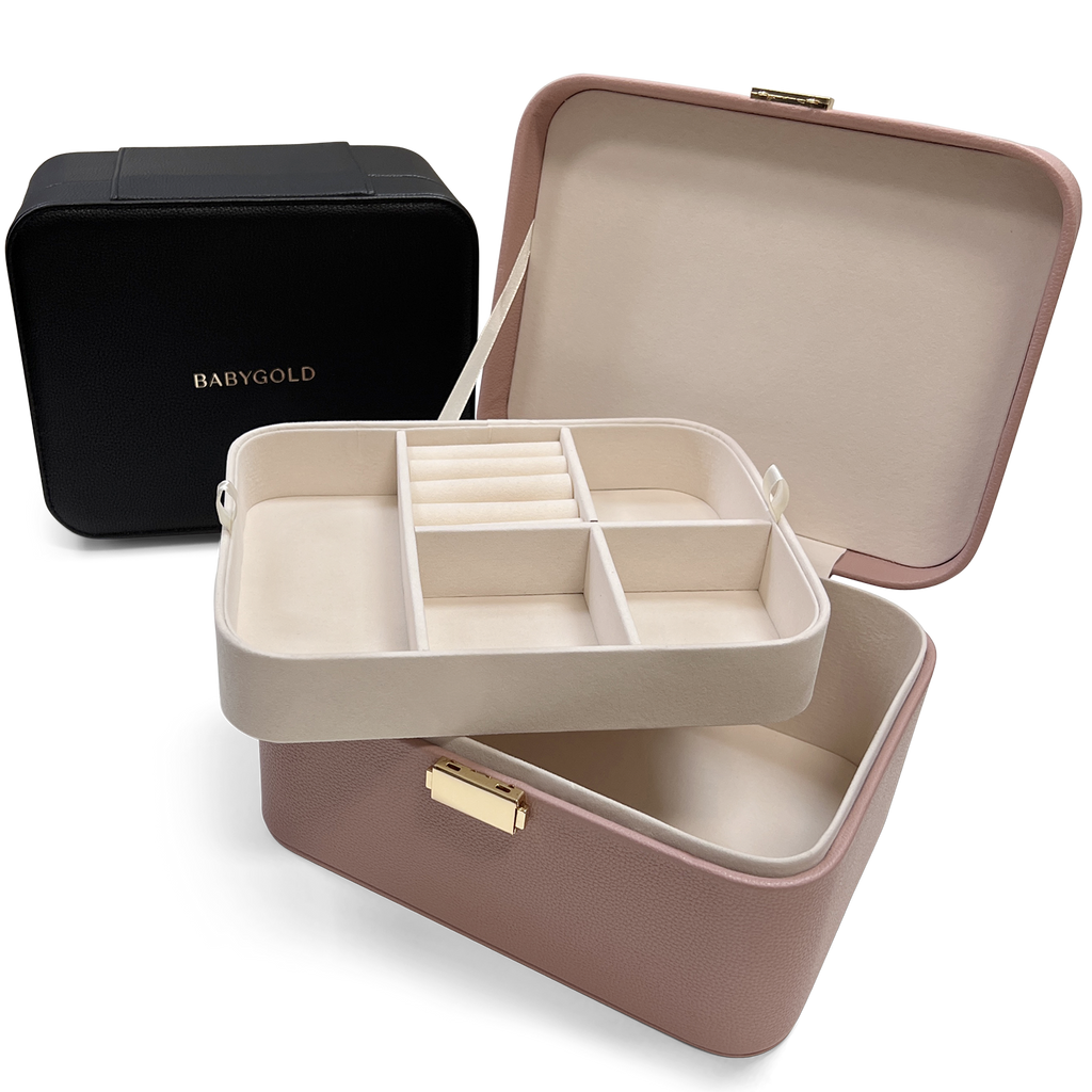 Gold Pink Jewelry Case T574