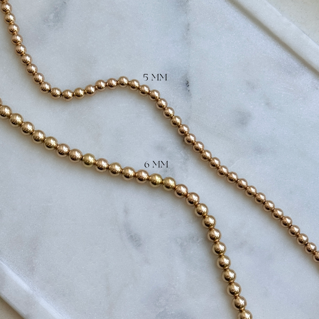 6mm Gold Bead Necklace M362043