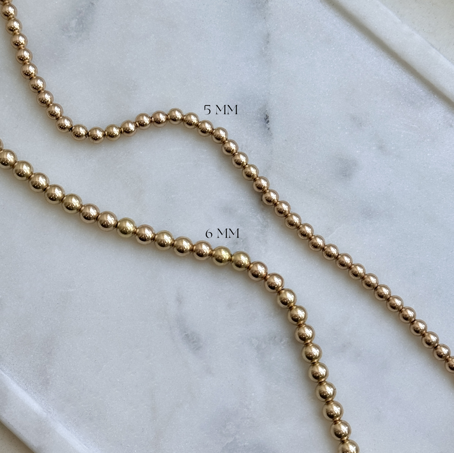 6mm Gold Bead Necklace M362043