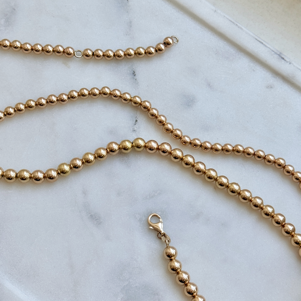 6mm Gold Bead Necklace M362043