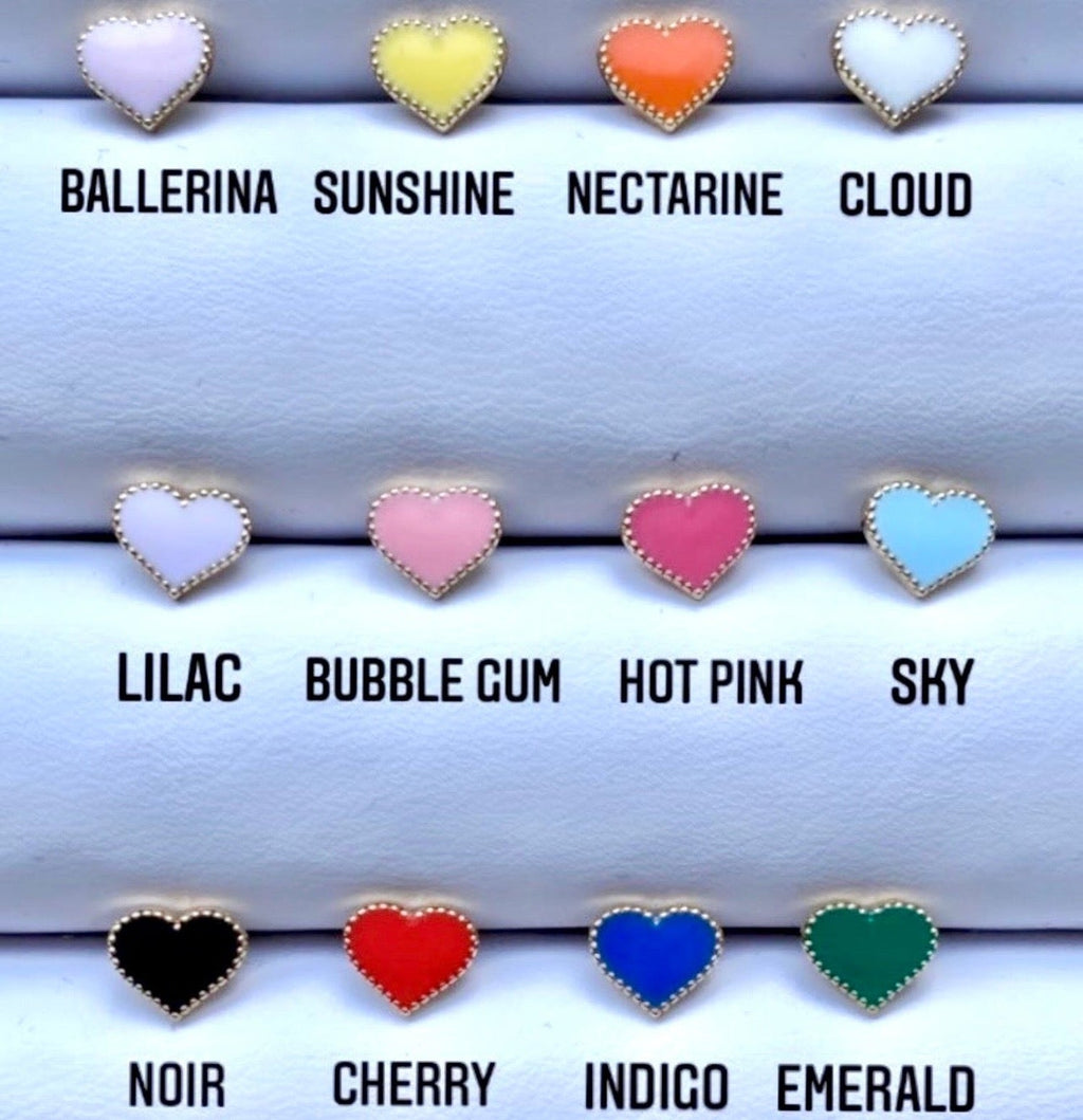 Enamel Heart Earrings H317