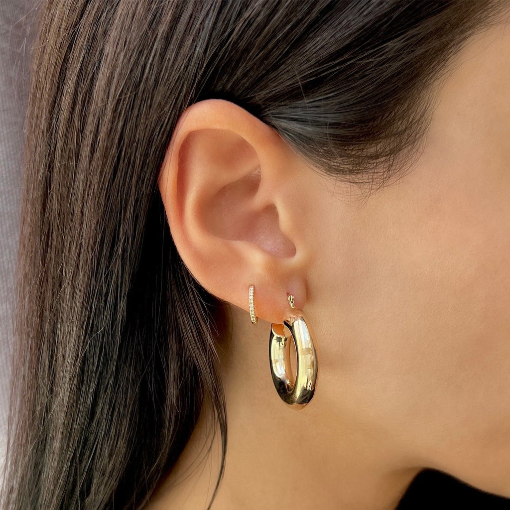 6mm Chunky Hoop Earrings Z16217