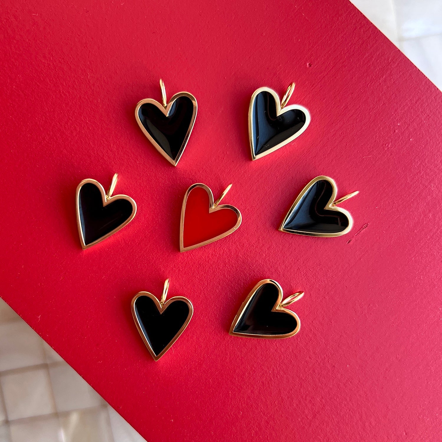 Enamel Heart Charm J6202