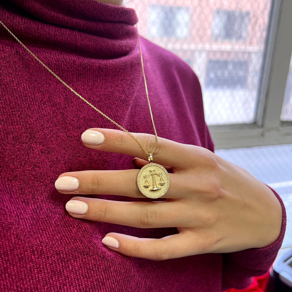 Zodiac Coin Medallion Charm V915
