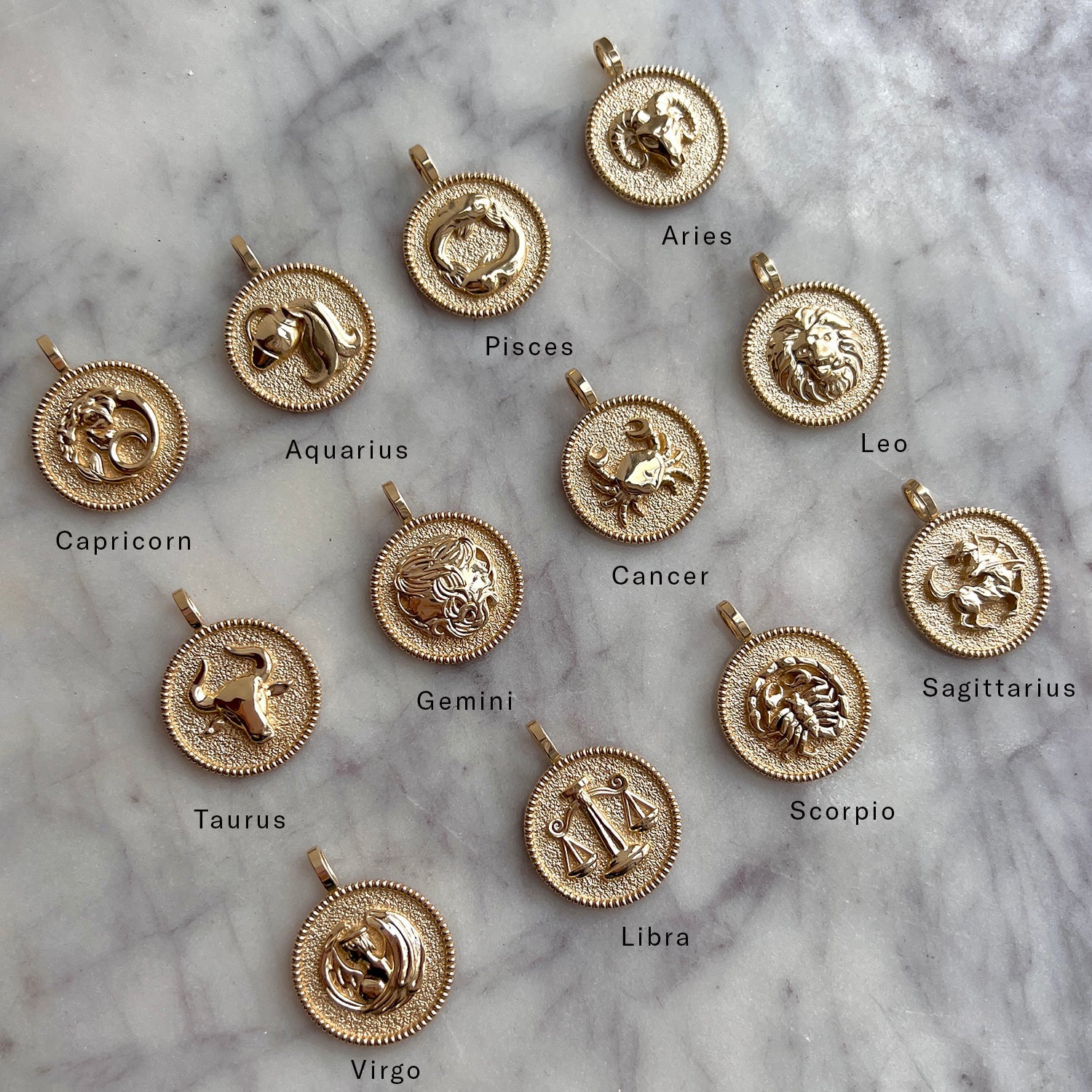 Zodiac Coin Medallion Charm B174029