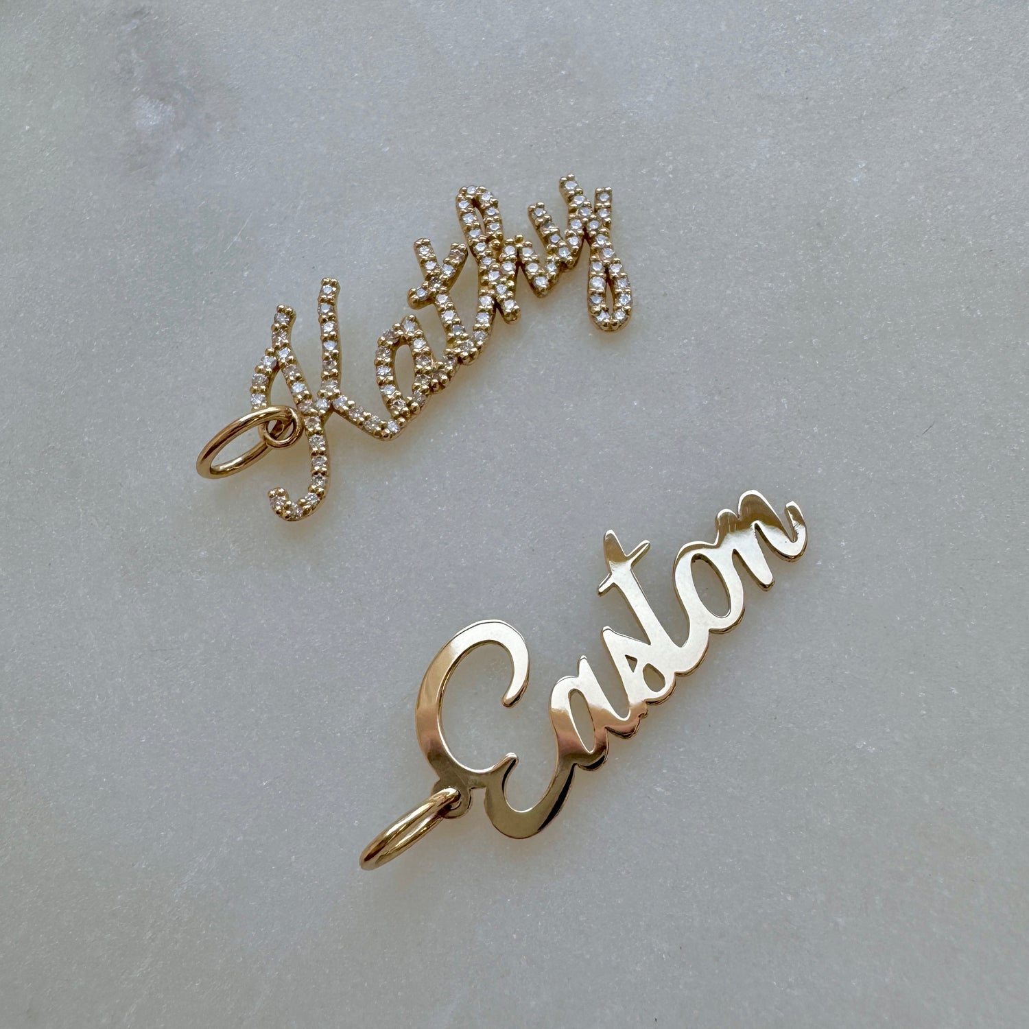 Diamond Script Name Charm S9730