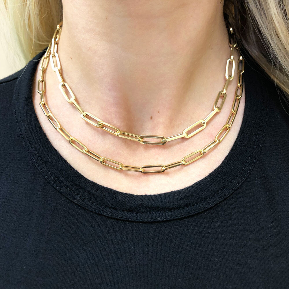 Large Paperclip Chain Necklace U303