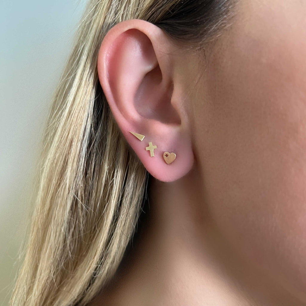 Mini Cross Stud Earrings F496841