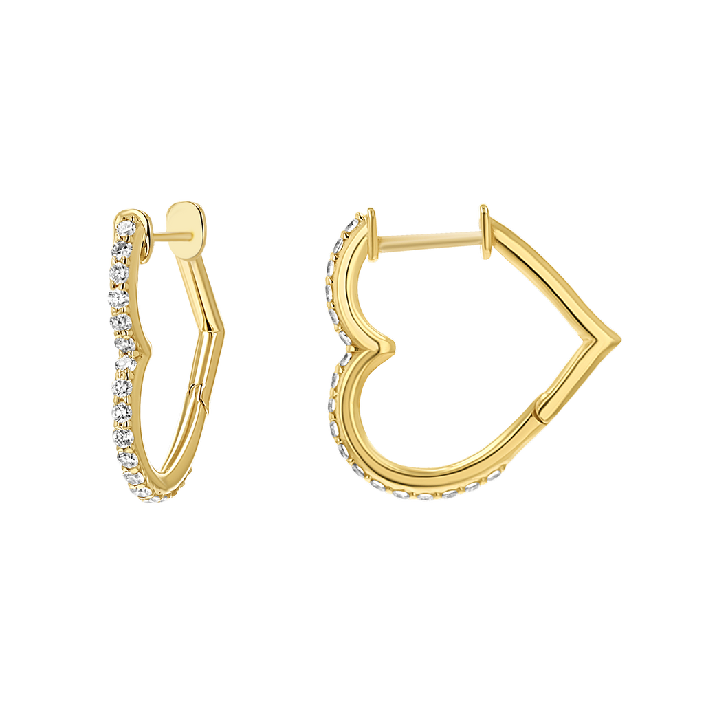Diamond Heart Hoops U3024