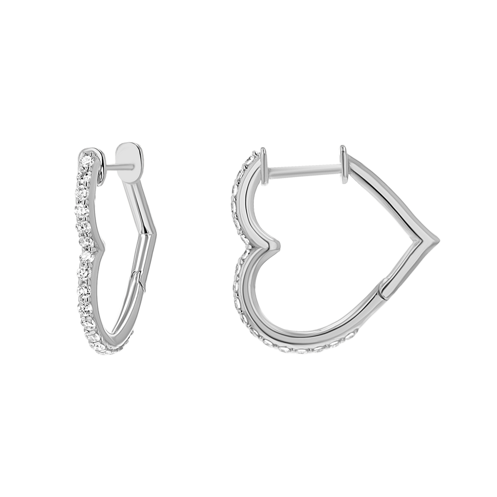 Diamond Heart Hoops U3024