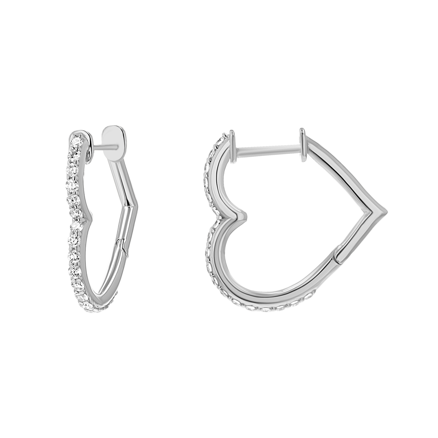 Diamond Heart Hoops U3024