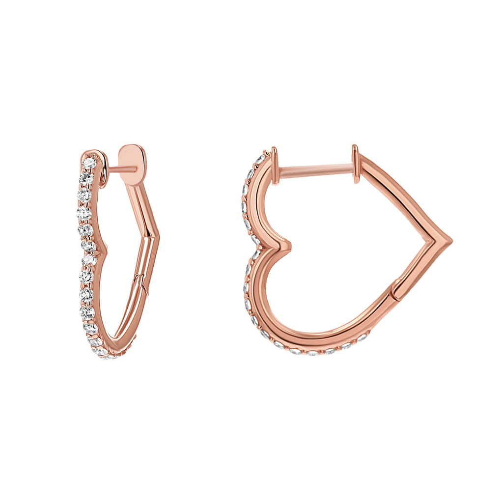 Diamond Heart Hoops U3024
