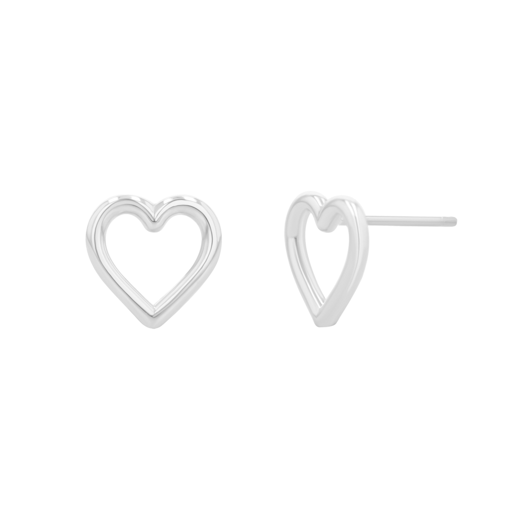 Open Heart Stud Earrings N5638