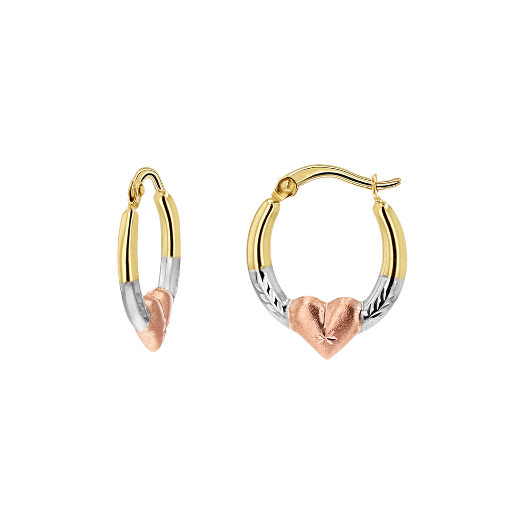 Puff Heart Hoop Earrings D377