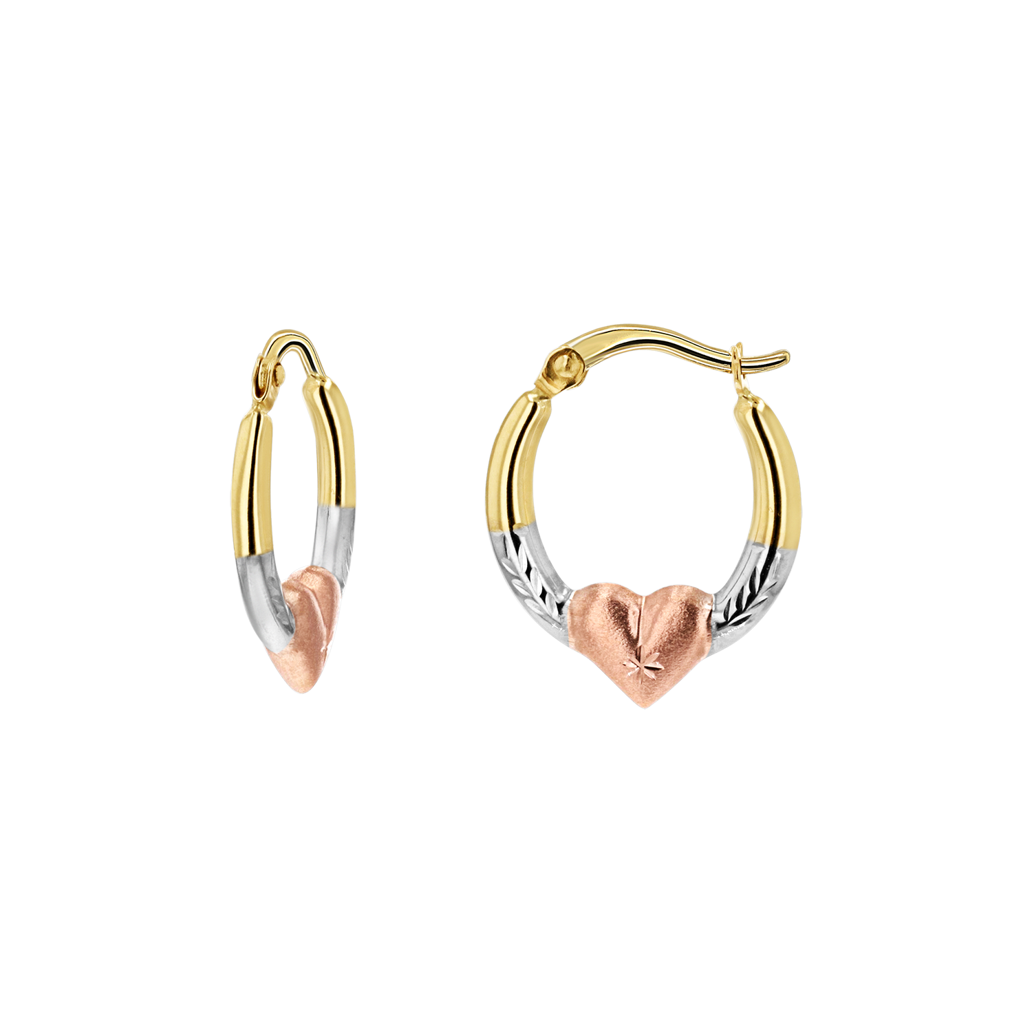 Puff Heart Hoop Earrings D377