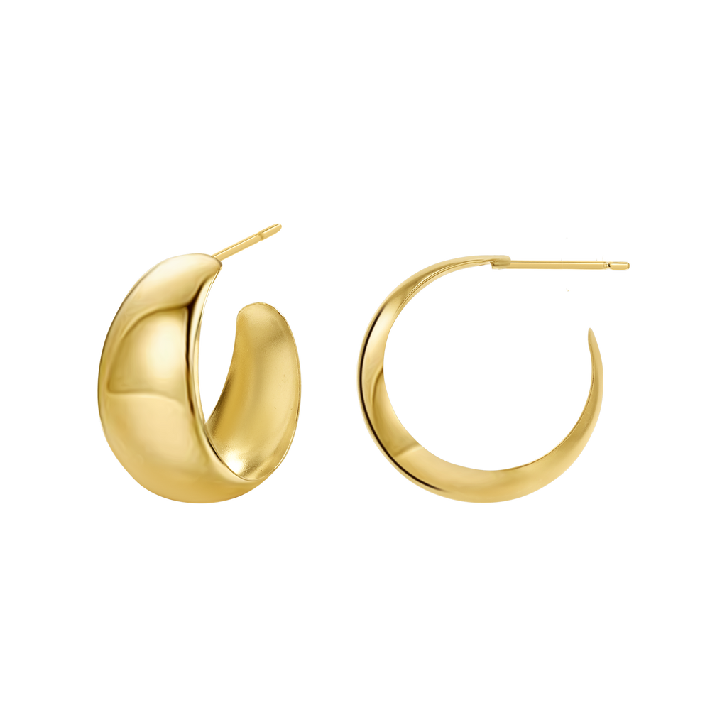 Thick Dome Hoop Earrings V83863