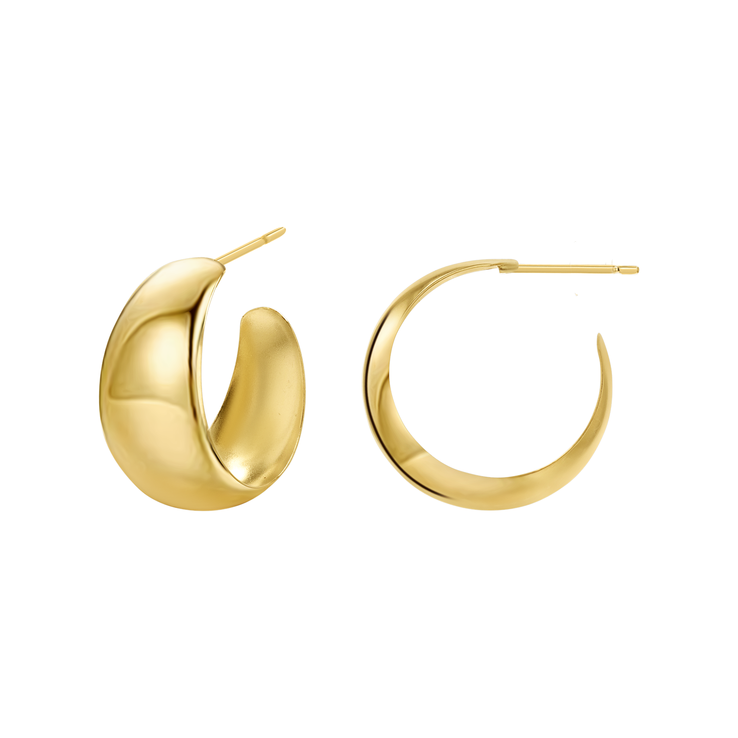 Thick Dome Hoop Earrings V83863