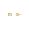 Emerald Diamond Stud Earrings E349