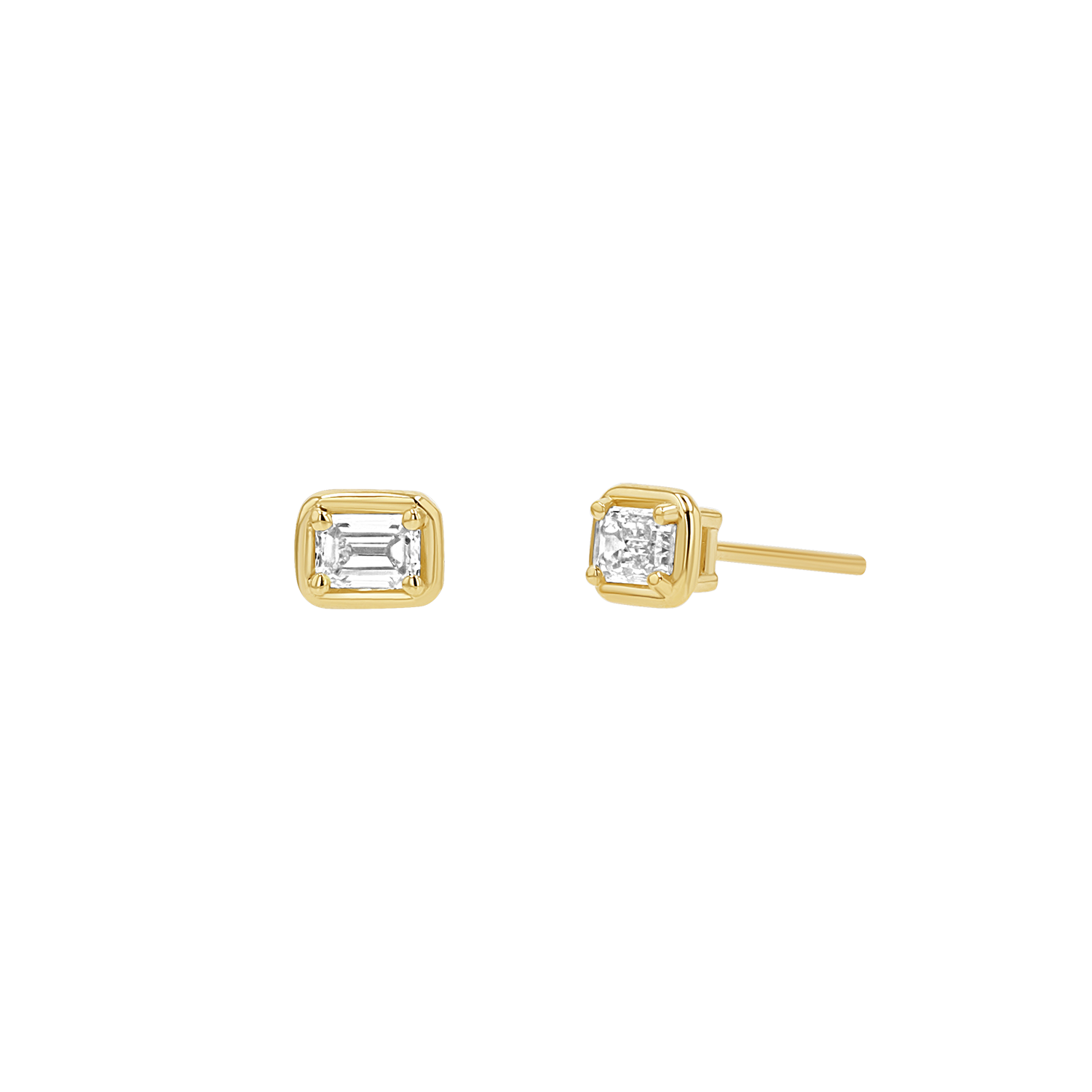 Emerald Diamond Stud Earrings E349