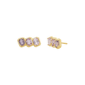 Emerald Cut Pink Ombré Sapphire Earrings C910