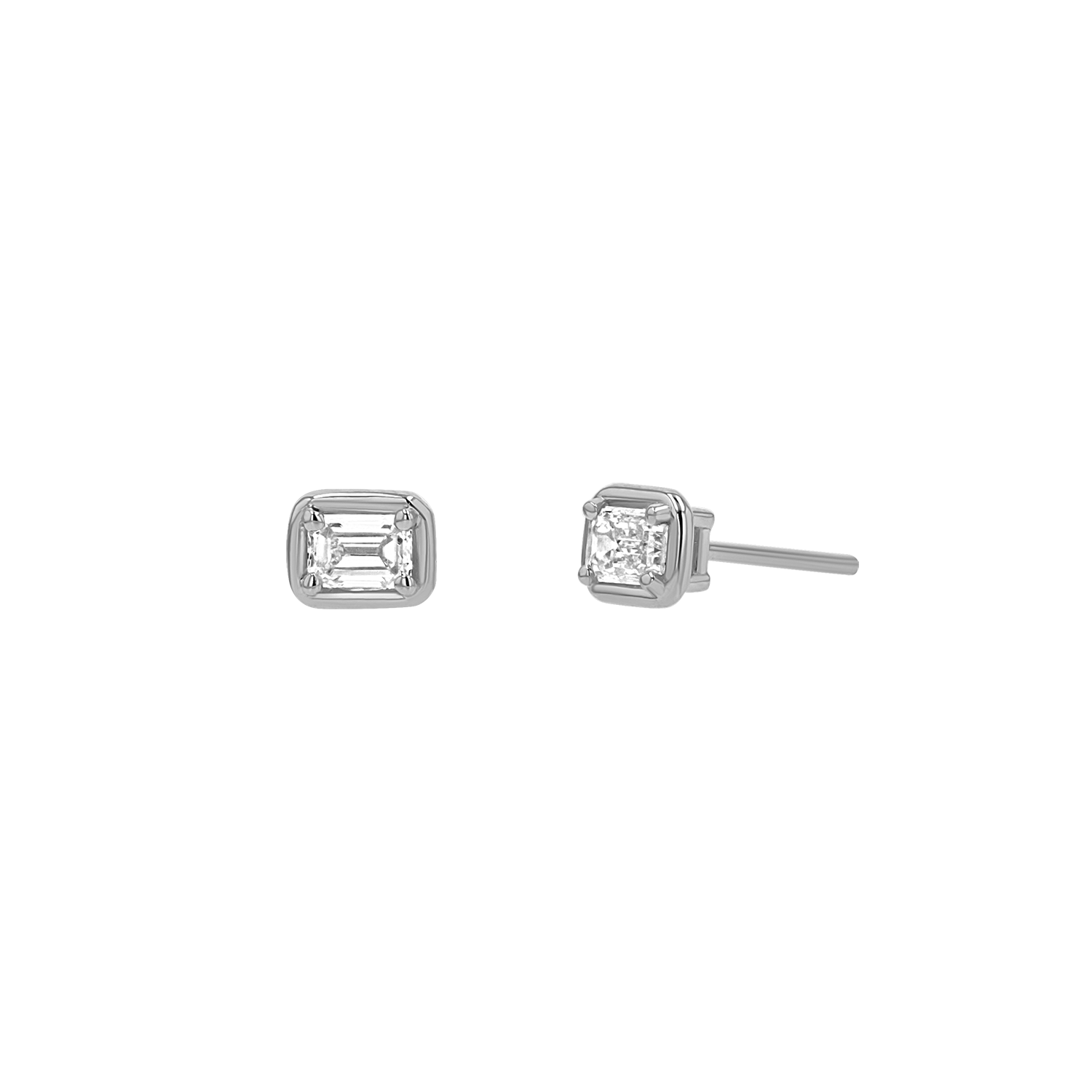 Emerald Diamond Stud Earrings E349