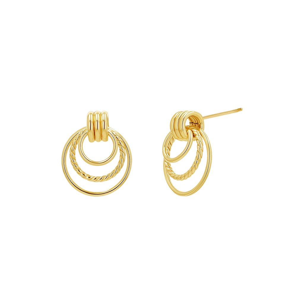 Trio Hoop Door Knocker Earrings Y6646