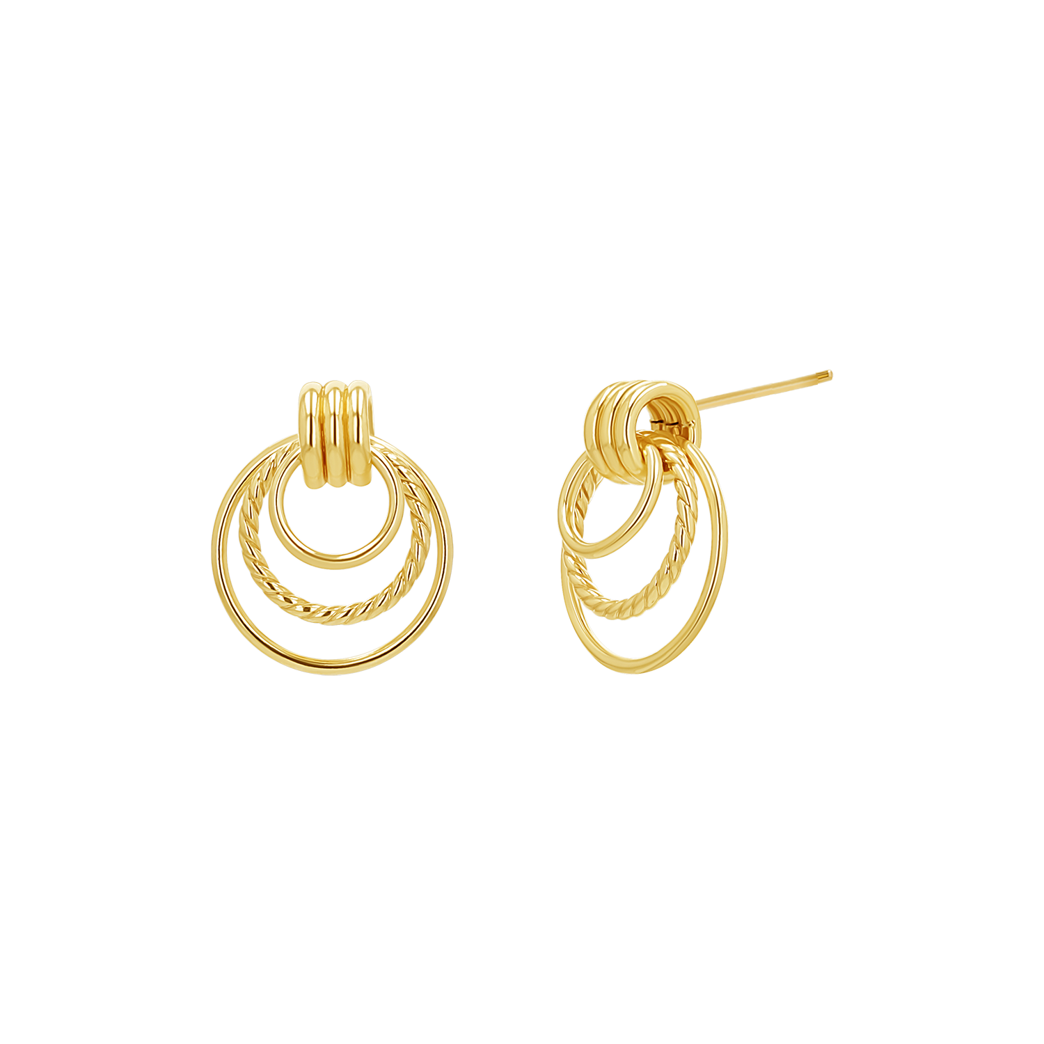 Trio Hoop Door Knocker Earrings Y6646