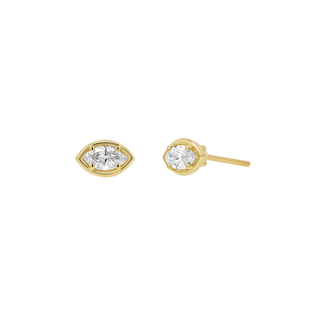 Marquise Diamond Stud Earrings M740