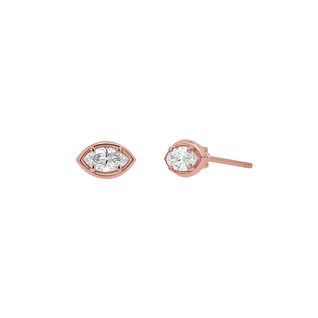 Marquise Diamond Stud Earrings M740