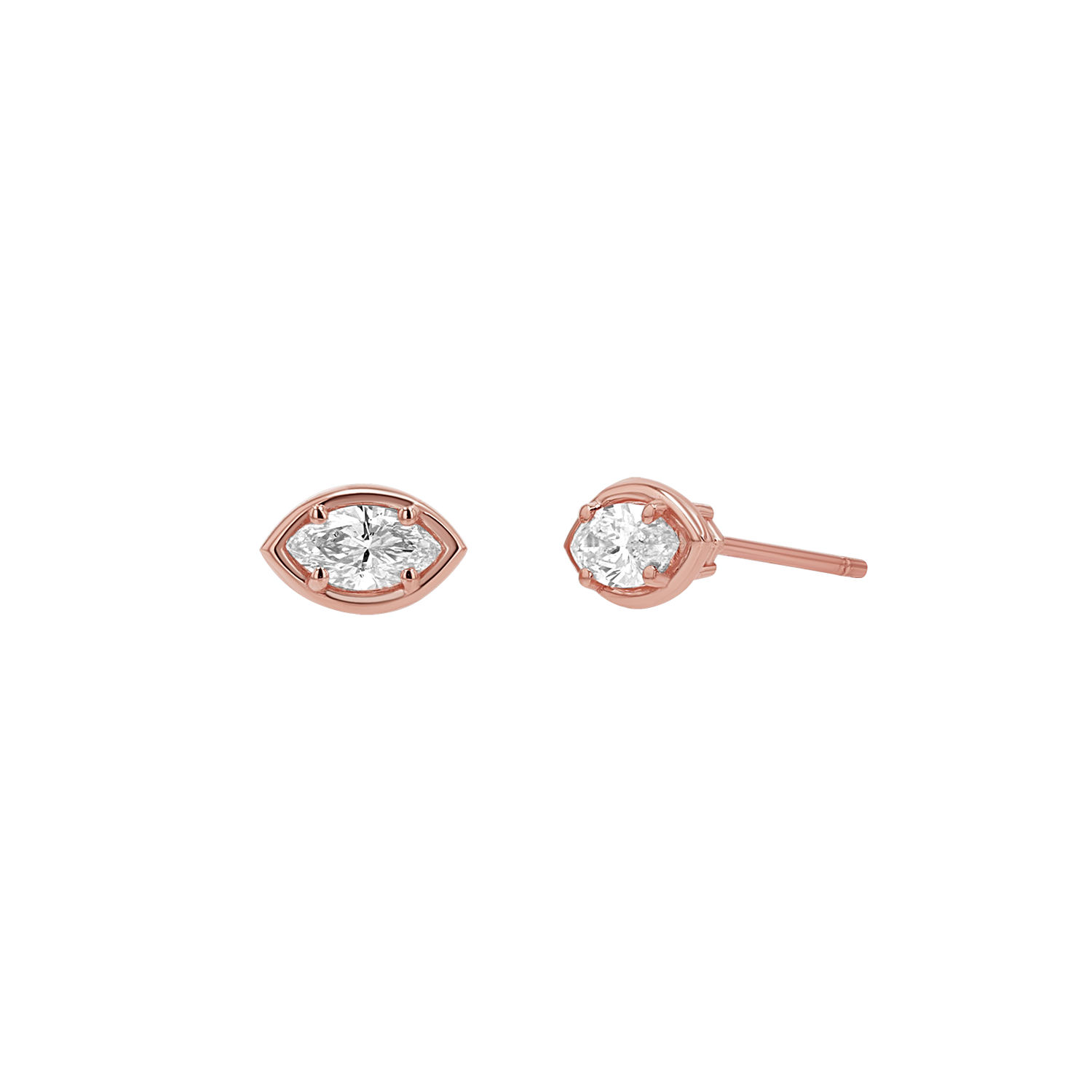 Marquise Diamond Stud Earrings M740