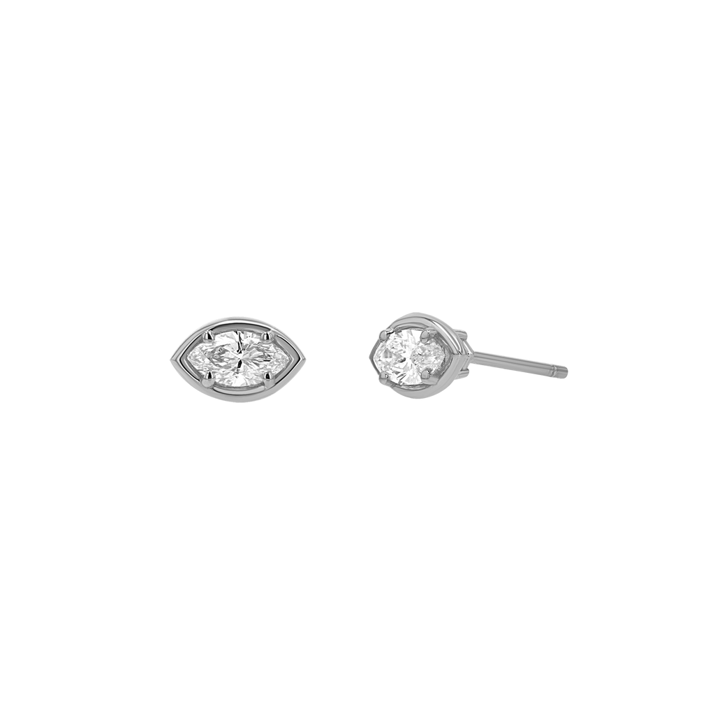 Marquise Diamond Stud Earrings M740