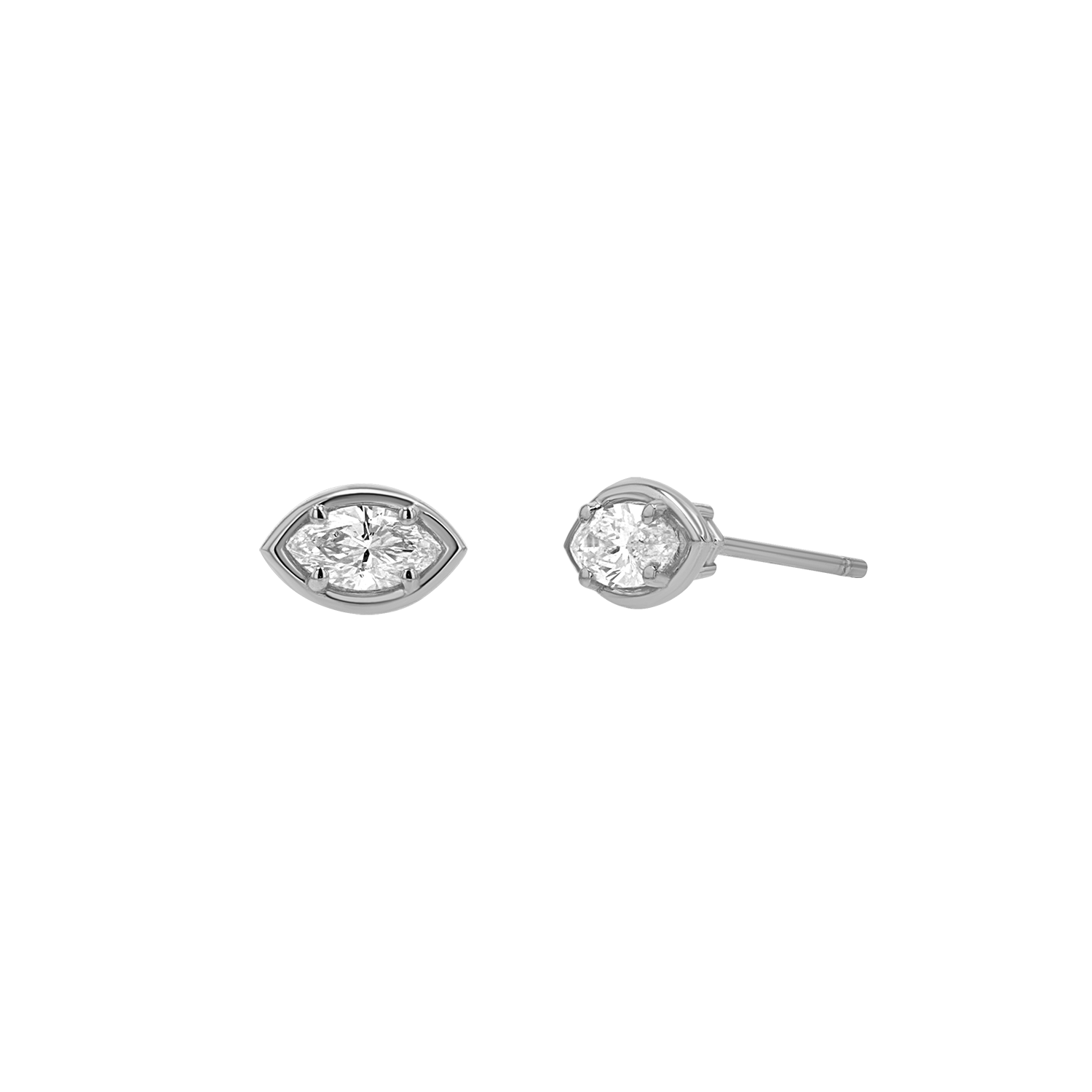 Marquise Diamond Stud Earrings M740