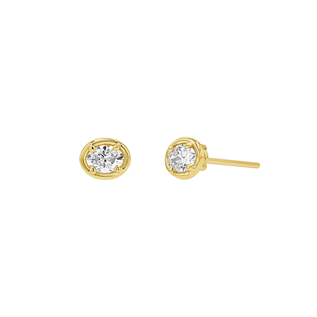 Oval Diamond Stud Earrings L63114